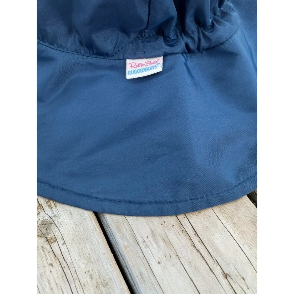 RuggedButts Navy Blue Wide Brim Adjustable Sun Hat 0-6m